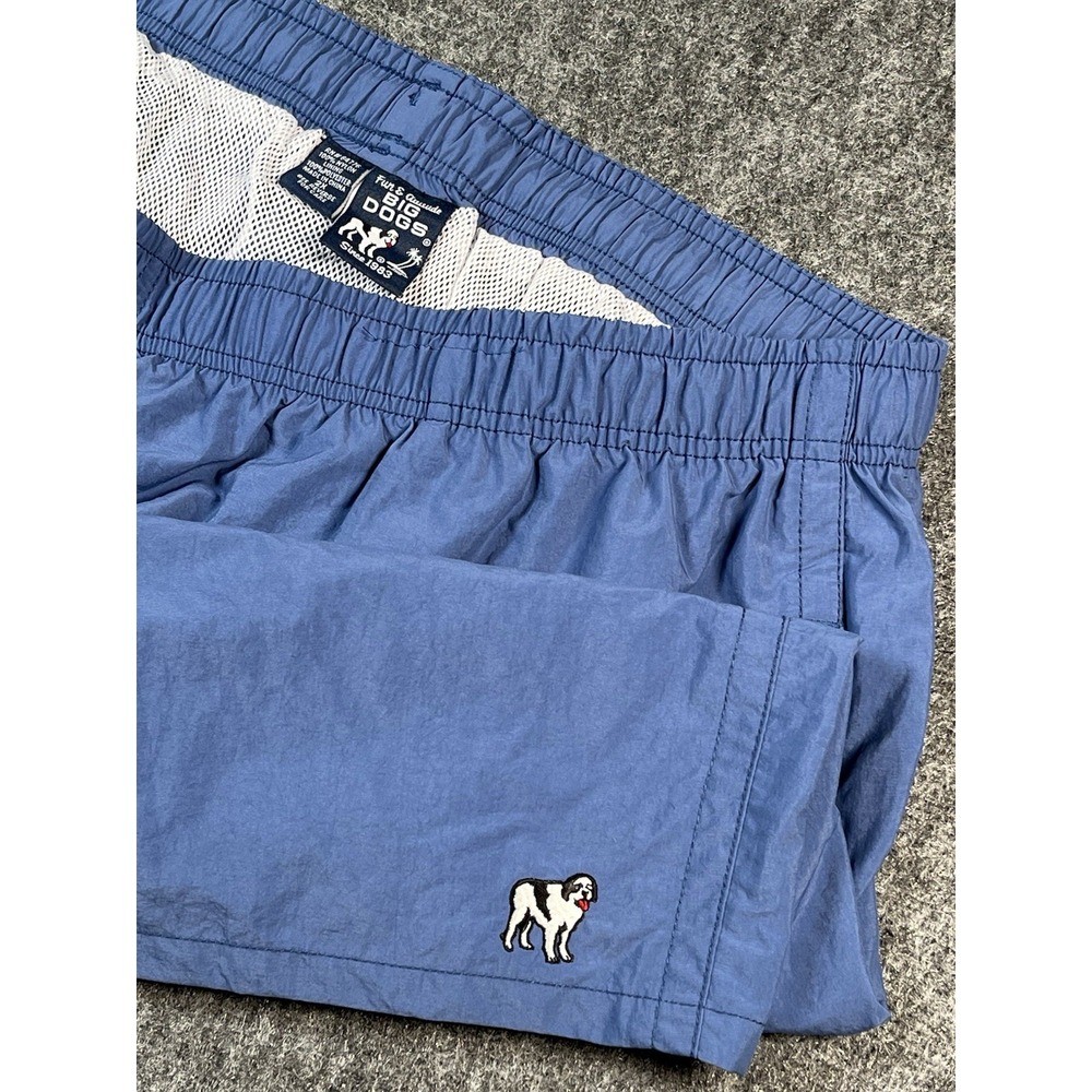 Big Dog Mens Shorts Board Trunks 2X Blue‎ Pockets Nylon Drawstring Pull On New